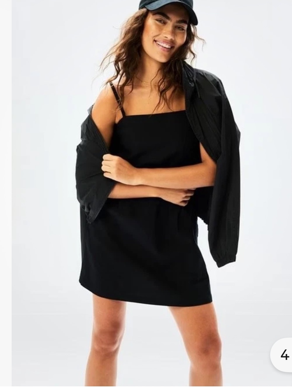 Athleta Paradise Black Cami Mini Dress